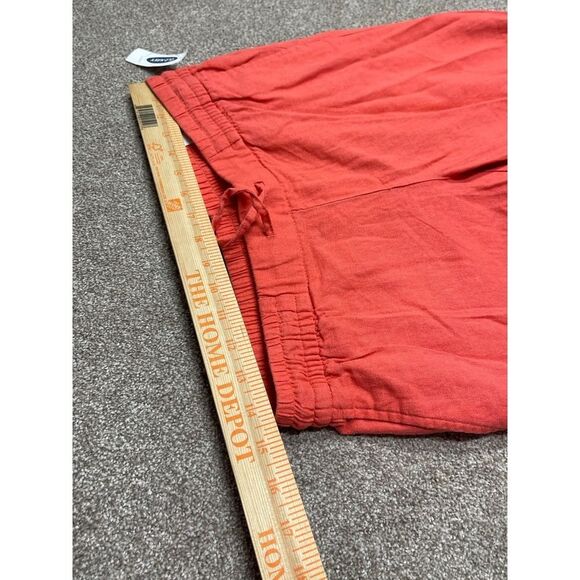 Old navy pullon linen blend crop trousers womens sz small drawstring orange nwt - Picture 9 of 12